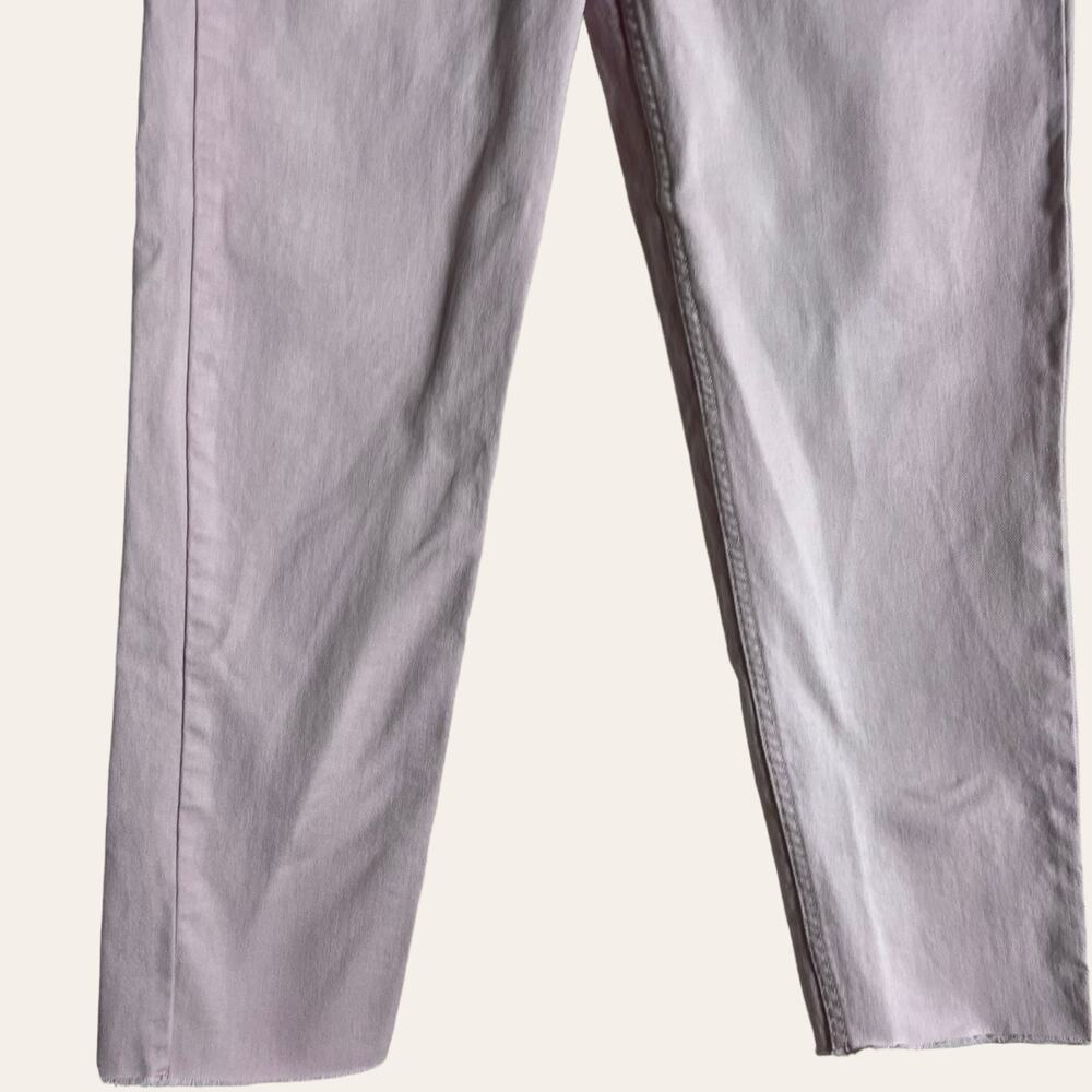 Something Navy Light Pink High Waist Straight Leg Raw Hem Jeans Size 6 - Picture 4 of 7